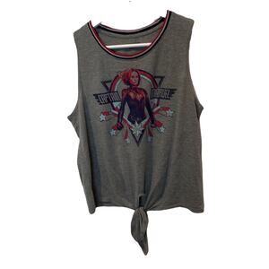Captain Marvel sleeveless tee tied waist Large Preowned